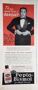 Anuncio impreso Pepto Bismol 1946 arte de pared efímero decoración le dio un banquete - Imagen 1 de 1