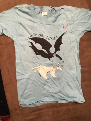 Camiseta Bram Stoker De Colección Años 70 1977 I Saw Dracula Edward Gorey Película Promo Foto 1 de 4