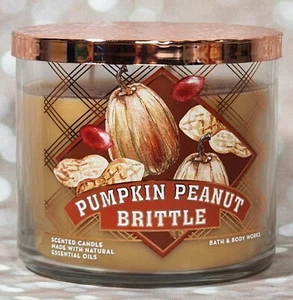 Bath & Body Works 3-Wick 14.5 oz. Candle PUMPKIN PEANUT BRITTLE caramel NEW - Picture 1 of 1