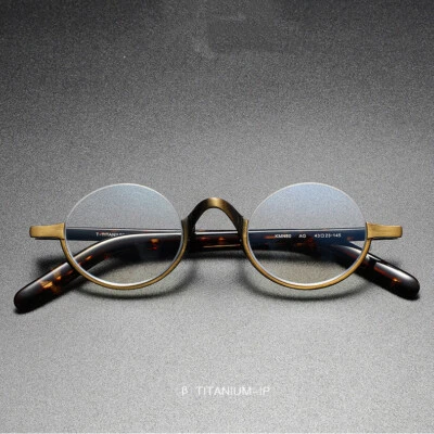 Gafas ovaladas de acetato de titanio estilo japonés marcos de gafas gafas gafas retro Foto 1 de 4