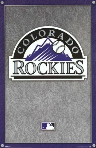COLORADO ROCKIES POSTER LOGO 22x34 MLB FREE SHIPPING Cover