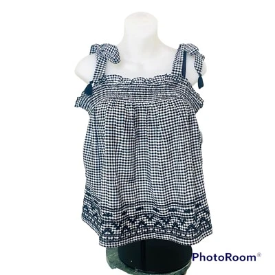 Ремни для галстука Old Navy Top M Cami Gingham эластичная вышивка оборки лето - Изображение 1 из 4
