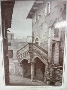 litografia elveroli tivoli 89 casa gotica borgo - Foto 1 di 8