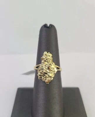 Anillo Pepita Real 10k Oro Amarillo Anillo Informal 10kt Genuino Foto 1 de 4