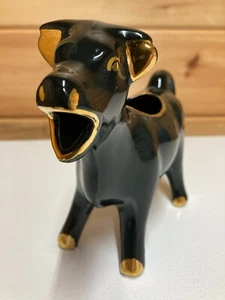 Vintage Black & Gold Trimmed Cow Creamer - Picture 1 of 13