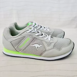 KangaROOS Womens Side Zip Pocket Gray Lime Sneakers Breathable Shoes Size 9 EUC - Picture 1 of 13