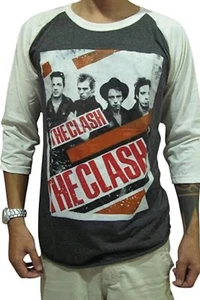The Clash Raglan T Shirt Tee 3/4 Sleeve Retro Punk Rock Band Size Small - Picture 1 of 5