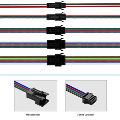 2/3/4/5/6pin Male and Female Connector For WS2812 5050 RGB LED Strip Light - Image 1 of 4