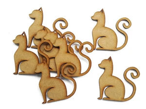 Cat Halloween Wooden Decoration Craft Shape MDF Blank Cutout Embellishment - Picture 1 of 2