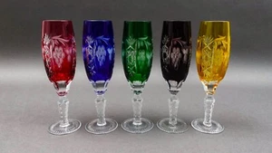 Juego de 5 copas de flautas de champán Ajka Marsala corte a cristal transparente de 7 7/8" - Imagen 1 de 9