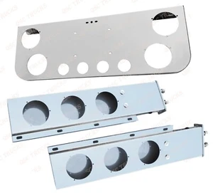 QSC Stainless Steel Rear Center Light Panel w/ Cutout + 2.5" Mud Flap Hanger Set - Picture 1 of 10