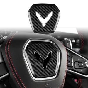 C8 Corvette Real Hard Carbon Fiber Center Steering Wheel Cover Stingray Z06 - Picture 1 of 5