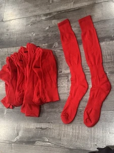 Men's Hockey Scarlet Baseball Basketball Soccer Football Long Knee-High Sock L - Picture 1 of 3