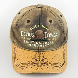 VINTAGE Devil’s Tower First National Monument Hat Distressed Style Weathered Cap - Picture 1 of 12