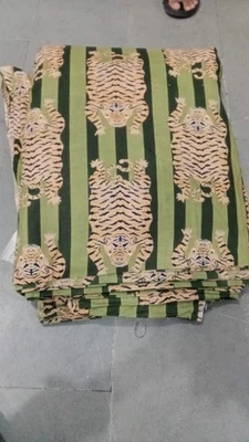 5 Yard Hand Block Floral Print Fabric Natural Handmade Cotton Indian Sanganeri - Image 1 of 4