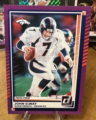 John Elway Purple Press Proof 2025 Donruss Football #255 Denver Broncos - Image 1 of 2