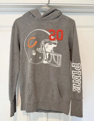 Sudadera con Capucha Y2K Victoria's Secret Rosa Chicago Bears Mediana Para Mujer Gris Foto 1 de 4