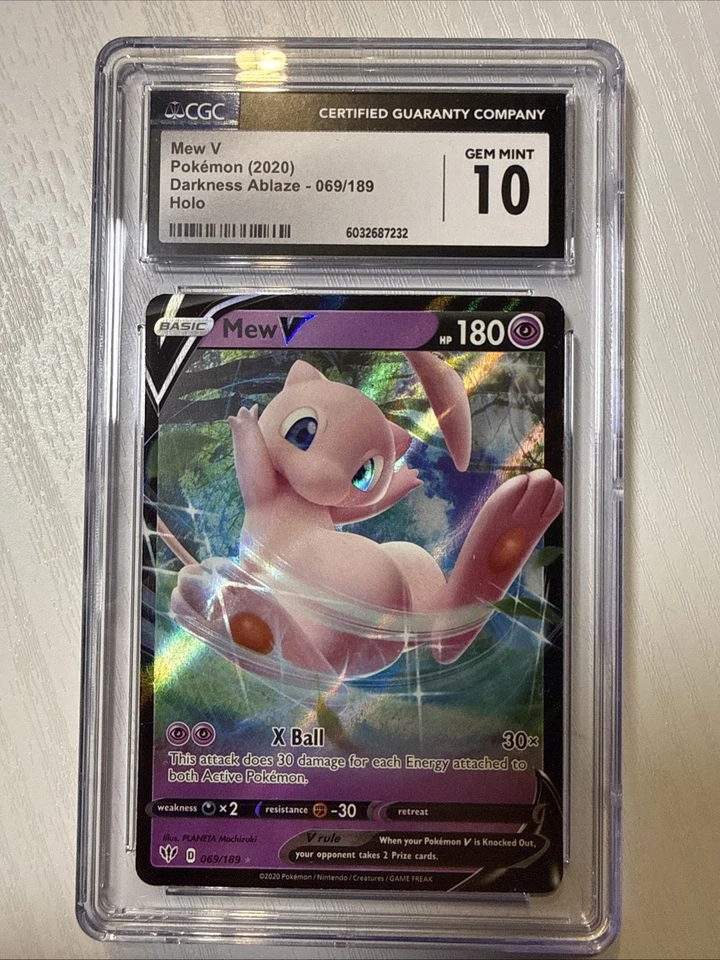 2020 Pokemon Darkness Ablaze Mew V Ultra Rare 069/189 #069 CGC 10 - Image 1 of 1