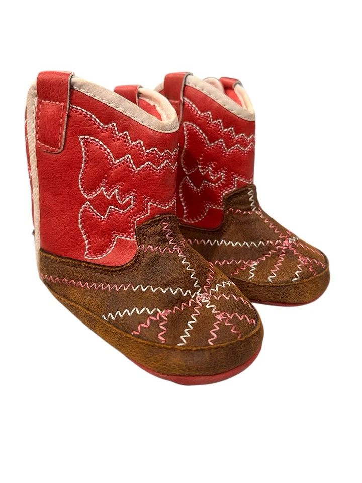 Ariat Lil Stompers Infant Girls Pink Western Cowboy Boots Twisted Tycoon - Image 1 of 4
