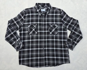 Hurley Hemd Herren 2XL schwarz grau weiß kariert Flanell Knopfleiste Langarm XXL - Bild 1 von 12