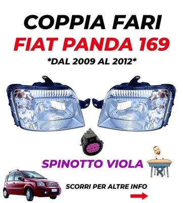 OLSA COPPIA FARI FANALI DX SX FIAT PANDA 169 DAL 2009 Al 2012 SPINOTTO VIOLA