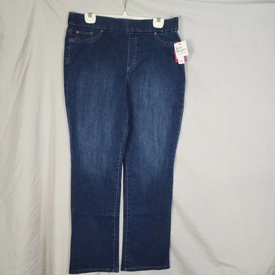 Nuevos pantalones de mezclilla con control de barriga lavado costero Kim Rogers talla 14 con etiqueta Foto 1 de 4