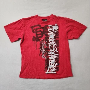 Vintage Y2k Southpole T Shirt Mens Medium Red Skater Grunge Hip Hop Spellout - Picture 1 of 8