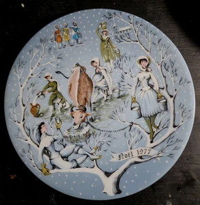 Haviland Limoges 12 días de Navidad 81/2" 1977 Eight Maids A Milking - Imagen 1 de 3