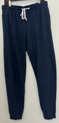Pantalones de chándal básicos para hombre H&M azul marino mezcla de algodón bolsillos cordón L Foto 1 de 4