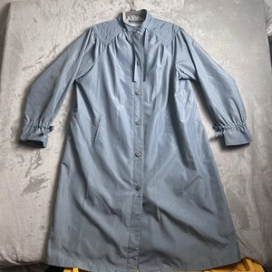 Vintage London Nebeljacke Damen 18 Reg Blau Maincoats Lang Trench Regenmantel - Bild 1 von 12