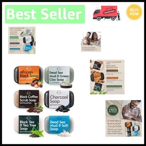 Gourmet Black Soap Collection - 6PC Spa Trio for Luxurious Bathing Experience - Picture 1 of 10