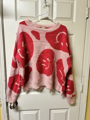 Altar’D State Brianna Smiley Oversized Sweater Pink Womens Medium Altard A018 - Image 1 of 4