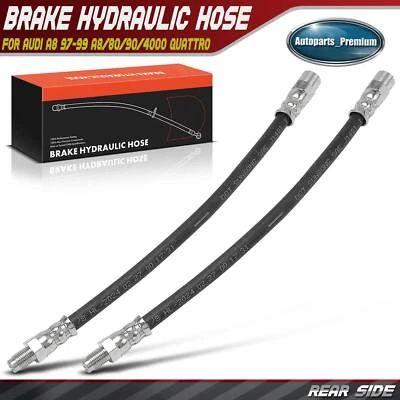 2xRear Left & Right Brake Hydraulic Hose for Audi A8 97-99 A8/80/90/4000 Quattro - Image 1 of 4