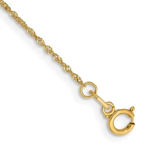 14K 10 Zoll 1 mm Singapur Fußkettchen Armband - Bild 1 von 5
