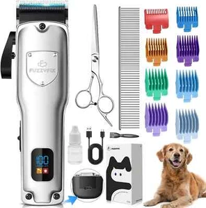 FuzzyFix Dog Grooming Clippers – Low Noise, Ceramic Blade, Kit for Thick Coats - Picture 1 of 7