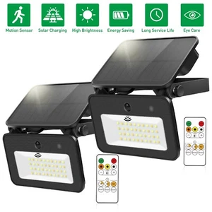 Solar Power PIR Motion Sensor Wall Light LED Outdoor Garden Security Flood Lamp - Picture 1 of 9