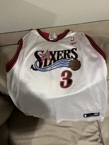 Philadelphia 76ers Sixers Allen Iverson Jersey Boys Youth L Reebok Team NBA - Picture 1 of 3