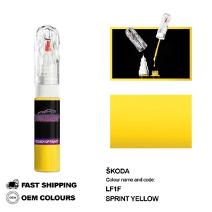 FOR SKODA SPRINT YELLOW LF1F Touch Up Paint Pen Brush Fix Kit Scratch Chip Set - Picture 1 of 8