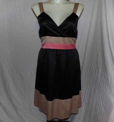 APOSTROPHE Women's Black Satin Strappy Tie Back Dress Size XL - Image 1 of 3