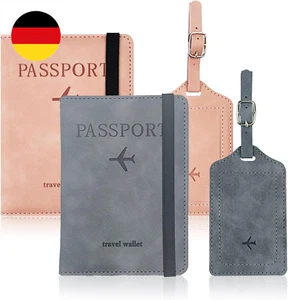 2Stück Reisepasshülle,Passport Holder für Damen Herren,Passport Hülle,Reisepass  - Bild 1 von 6