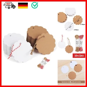 200stk Kraftpapier Anhänger Etiketten Geschenkanhänger 6 * 6cm mit Jute Schnu... - Bild 1 von 10