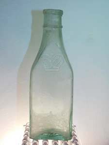ANTIQUE BATTY'S CROWN MUSTARD PICKLES - SALAD OIL GOLDFIELDS BOTTLE c1850-60's - Picture 1 of 8