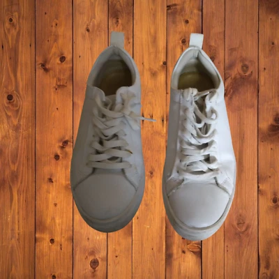 Zapatillas Vagabond para mujer talla 6 Zoe blancas con cordones de cuero informales Foto 1 de 4