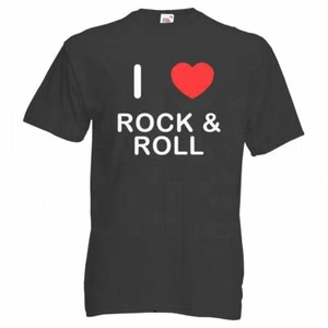 Rock and Roll I Love T-Shirt Tee Erwachsene Rundhals Kurzarm - Bild 1 von 34