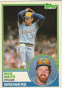 FREE SHIPPING-MINT-1983 Topps Traded Rick Waits #123T PLUS BONUS CARDS BREWERS - Picture 1 of 1