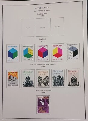 NETHERLANDS - 1970 - 71 - LOT OF STAMPS ON ALBUM PAGE - USED & MH - Image 1 of 4