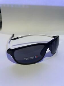 New TAG Heuer 6023 107 Black White Frame Grey Lenses Sunglasses Authentic 