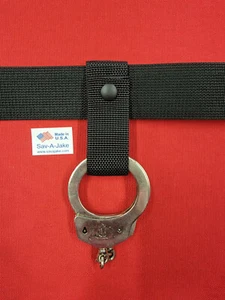 Police Handcuff Strap Locking Snaps Heavy Duty Ballistic Nylon 1.5 Inch USA Made - Picture 1 of 9