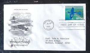 STAGGERWING AIRPLANE CLASSIC AMERICAN AIRCRAFT 1997 PCS FDC VF - Picture 1 of 1