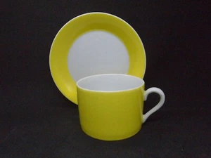 Fitz and Floyd Rondelet Yellow Cup and Saucer, Set of 2 - Picture 1 of 8
